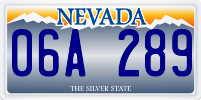 NV license plate 06A289