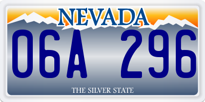 NV license plate 06A296