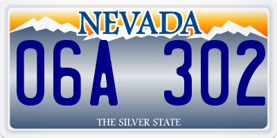 NV license plate 06A302