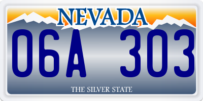 NV license plate 06A303