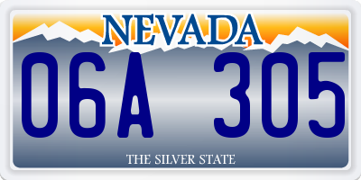 NV license plate 06A305