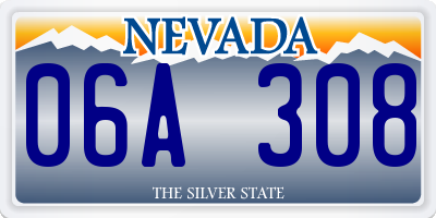 NV license plate 06A308
