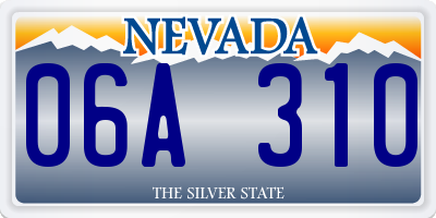 NV license plate 06A310