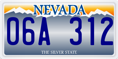 NV license plate 06A312