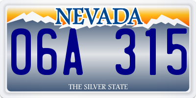 NV license plate 06A315