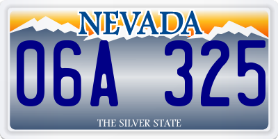 NV license plate 06A325