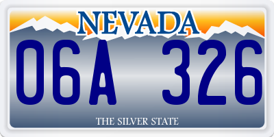 NV license plate 06A326