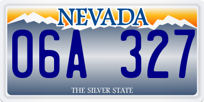 NV license plate 06A327