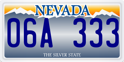 NV license plate 06A333