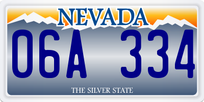 NV license plate 06A334