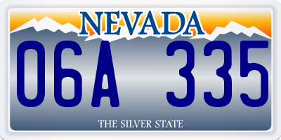 NV license plate 06A335