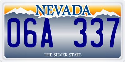 NV license plate 06A337