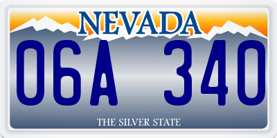 NV license plate 06A340