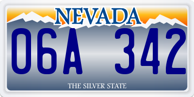 NV license plate 06A342