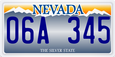 NV license plate 06A345