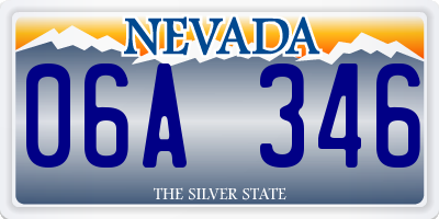 NV license plate 06A346