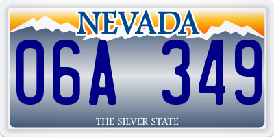 NV license plate 06A349