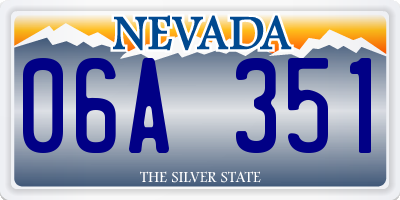 NV license plate 06A351