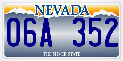 NV license plate 06A352