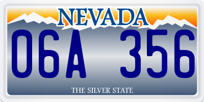 NV license plate 06A356