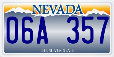 NV license plate 06A357