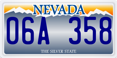 NV license plate 06A358