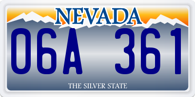 NV license plate 06A361