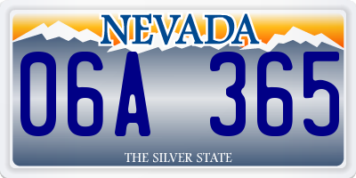 NV license plate 06A365