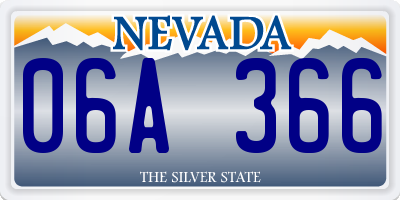 NV license plate 06A366