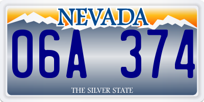 NV license plate 06A374