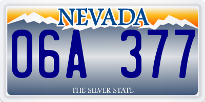 NV license plate 06A377