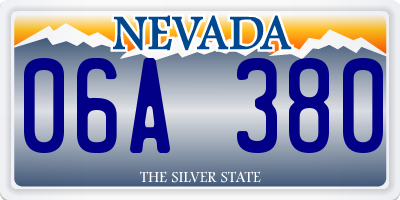 NV license plate 06A380