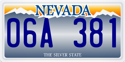 NV license plate 06A381