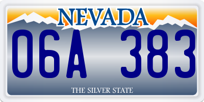 NV license plate 06A383