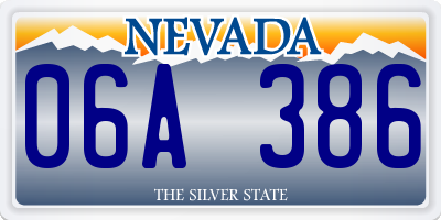 NV license plate 06A386