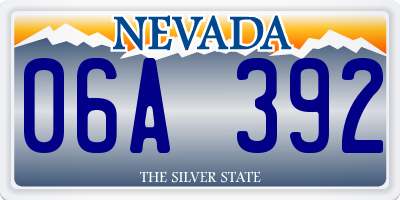 NV license plate 06A392