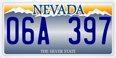 NV license plate 06A397