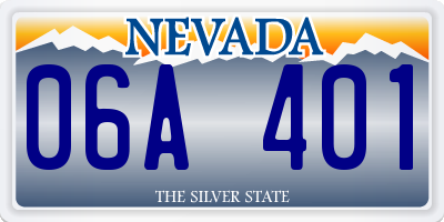 NV license plate 06A401