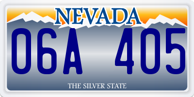 NV license plate 06A405