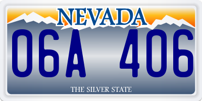 NV license plate 06A406