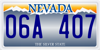 NV license plate 06A407