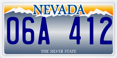 NV license plate 06A412