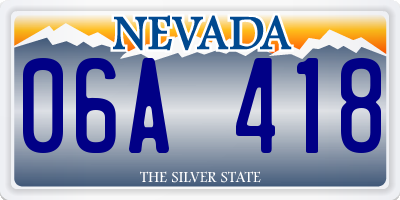 NV license plate 06A418