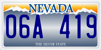 NV license plate 06A419