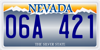 NV license plate 06A421