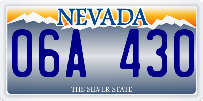 NV license plate 06A430