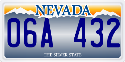 NV license plate 06A432