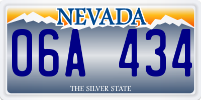 NV license plate 06A434