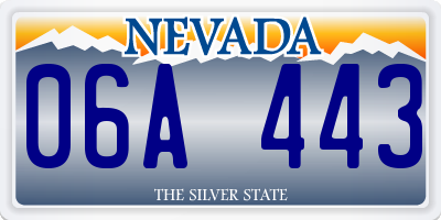 NV license plate 06A443