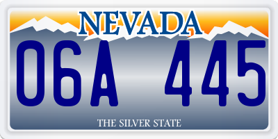 NV license plate 06A445